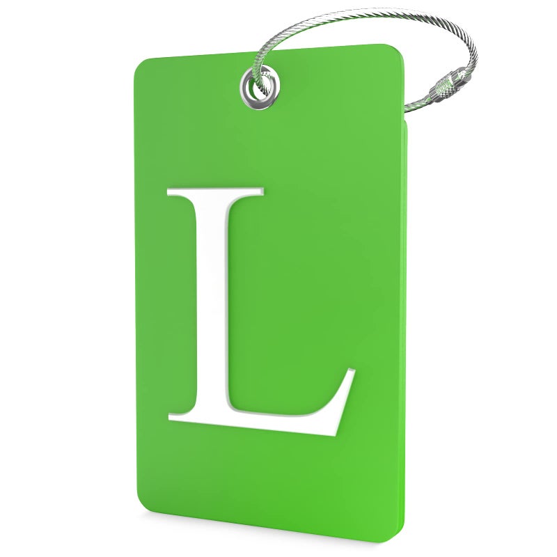 Shacke Luggage Tag Initial - Fully Bendable Tag w/Stainless Steel Loop (L) - Image 1